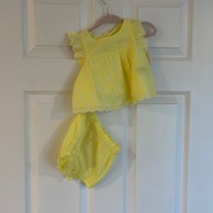 Cat and Jack yellow two piece outfit, 3-6 months, new with tags